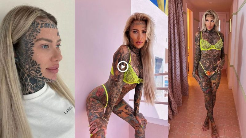 ‘Britain’s most tattooed woman’ flaunts latest procedures after spending £35k on ink
